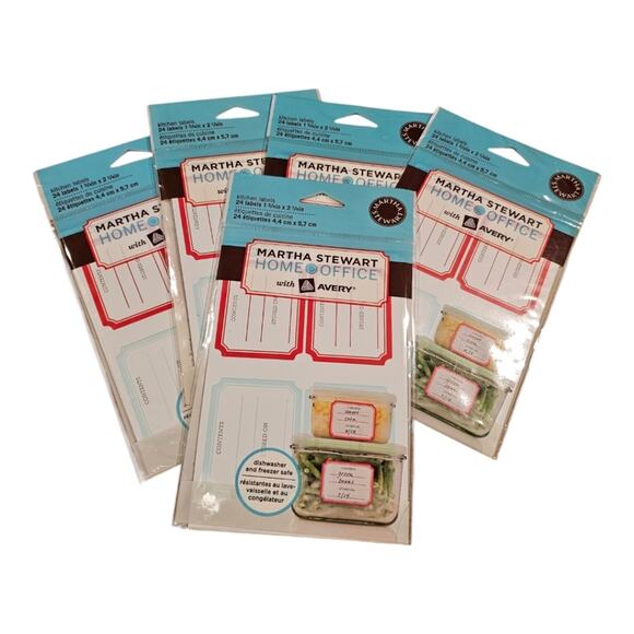 Martha Stewart Home Office 5 Packages Kitchen Labels 24 Stickers per Pack NEW - Picture 3 of 7